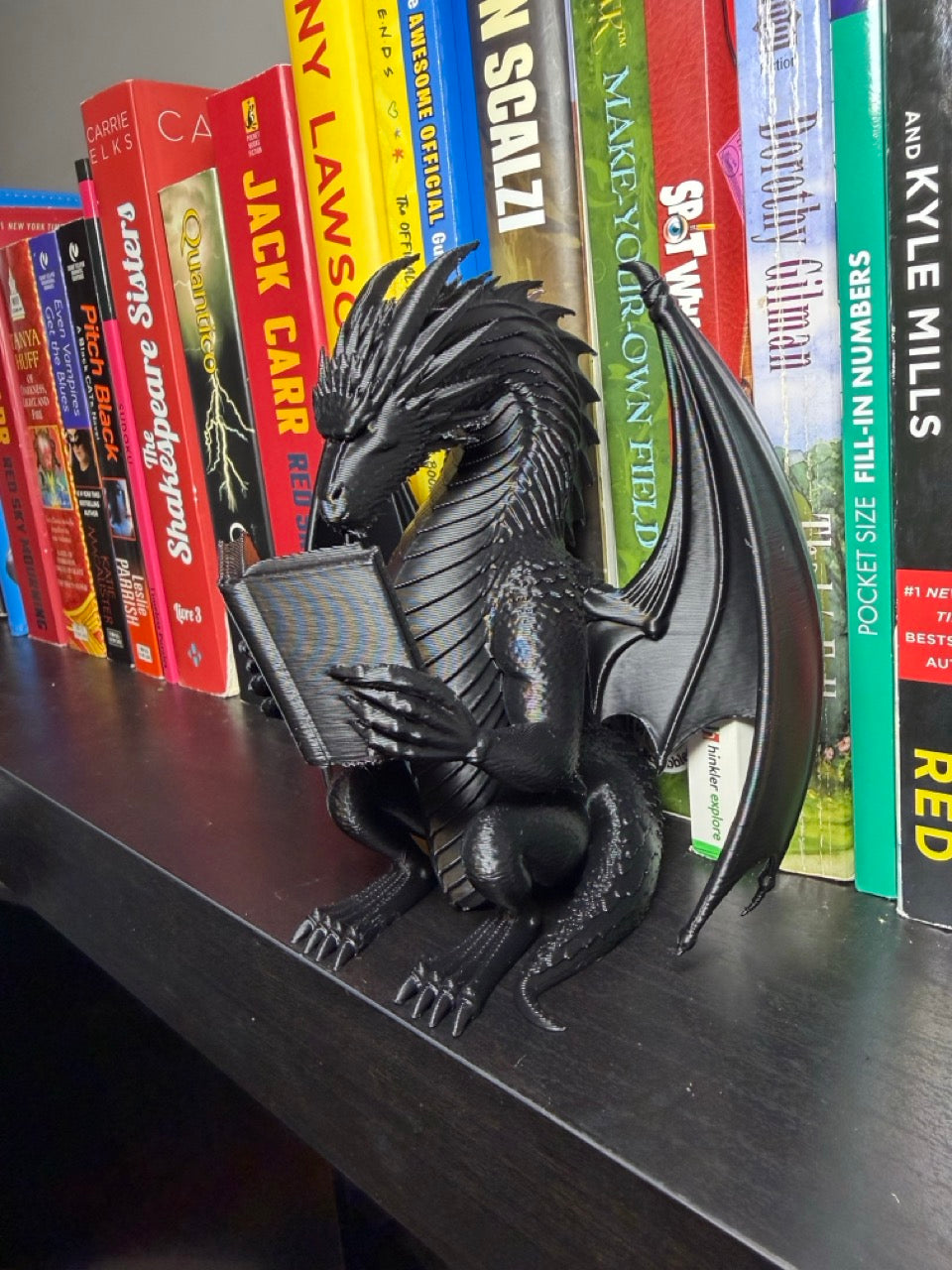 Fantasy Dragon Rider Inspired Reading Bookend -For Book Lovers