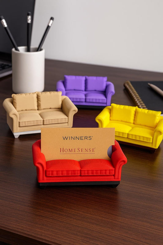 Miniature Couch Business Card Holder – Unique Desk Organizer
