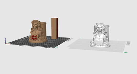 Best Mom Bust Pen Holder STL File – Decorative Mother’s Day Desk Organizer 3D Print Model