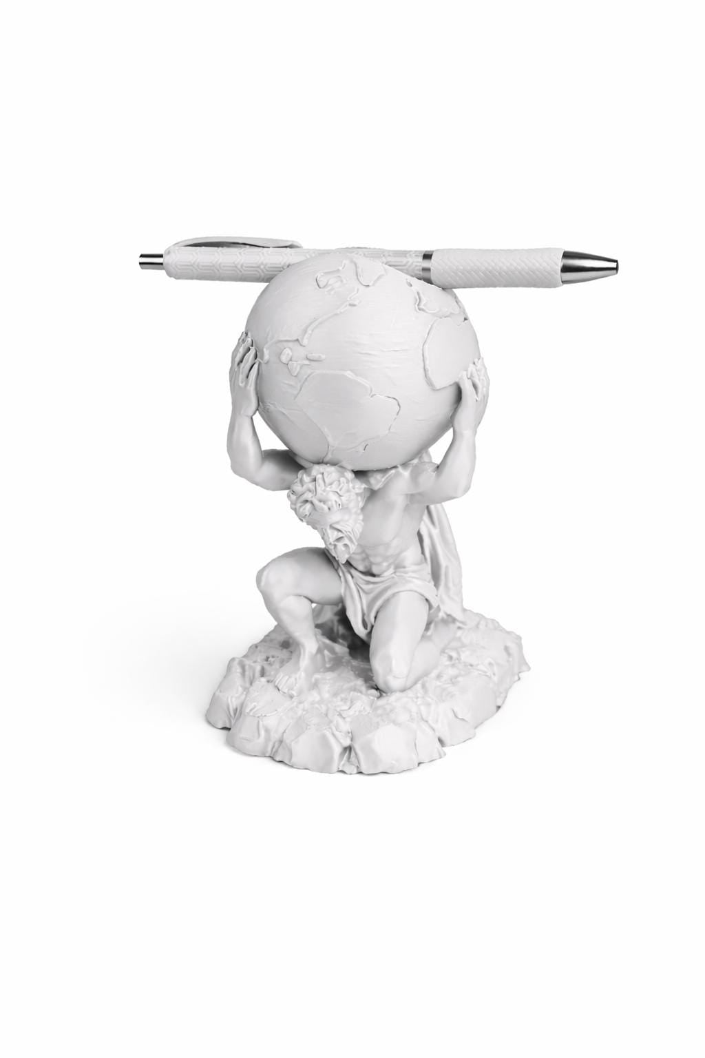 Atlas Pen Holder – Mythology Desk Organizer, Greek Statue Pencil Holder, Unique Office Decor, Titan Desk Accessory, Gift for Boss,