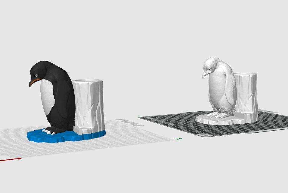 Penguin Pen Holder STL File – 3D Print Desk Organizer (Instant Download)