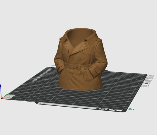 Trench Coat Pen Holder STL – Stylish Jacket Desk Organizer 3D Print File – Decorative Pencil Holder