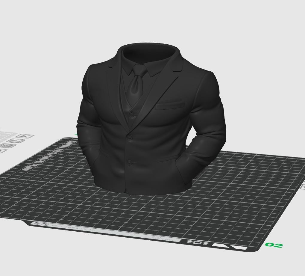 Muskulöser Anzug Stifthalter STL-Datei – 3D-druckbarer Schreibtisch-Organizer – Moderne Bürodekoration – Einzigartiges Geschäftsgeschenk STL – Digitaler Download