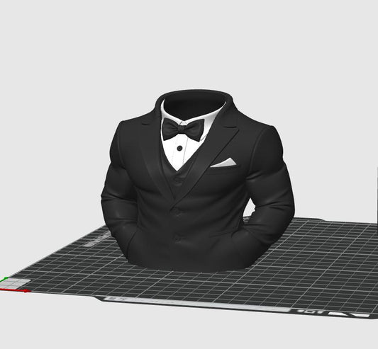 Luxury Tuxedo Pen Holder STL File – 3D Printable Executive Desk Organizer – Elegant Suit Pencil Holder – Modern Office Decor