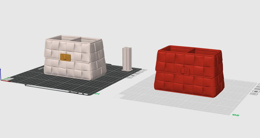 Luxury Handbag Organizer STL | Fashion Bag Pen Holder | Desk Makeup Brush Holder | 3D Print Desk Organizer | Stylish Office Decor STL