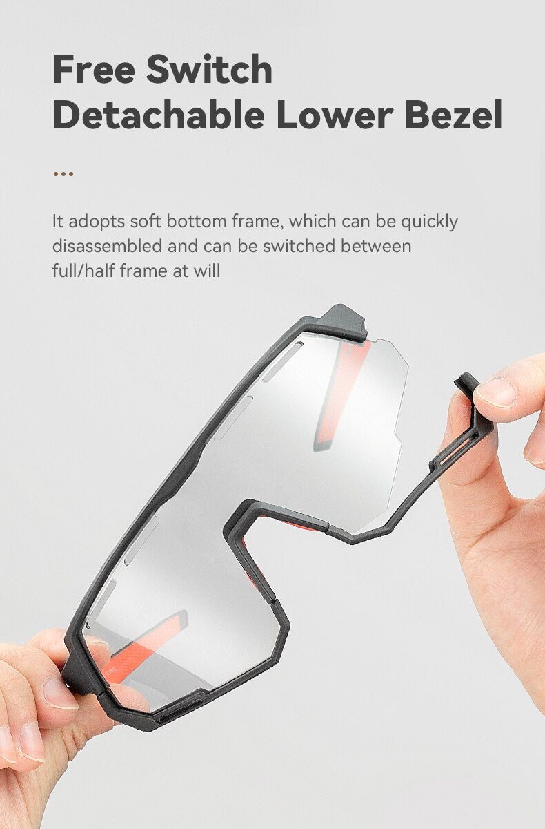 Polarized Cycling Glasses 2 Lens Photochromic Glasses Bike Glass - WaeW