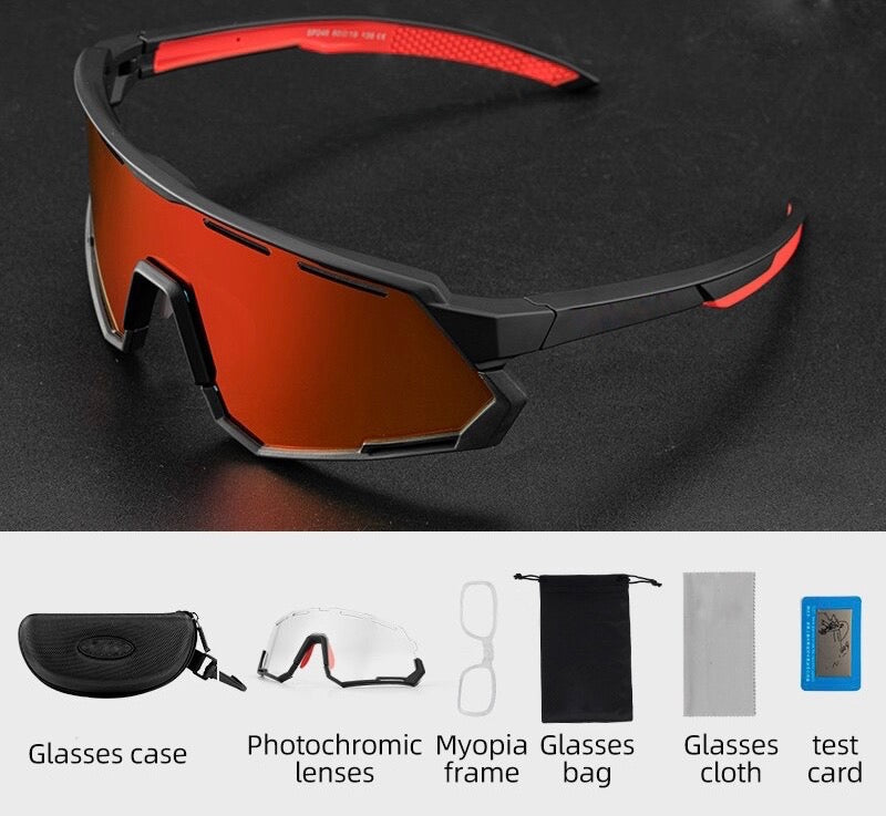 Polarized Cycling Glasses 2 Lens Photochromic Glasses Bike Glass - WaeW