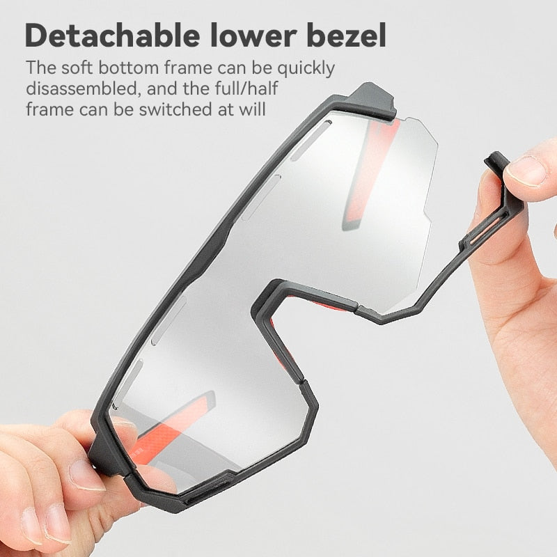 Polarized Cycling Glasses 2 Lens Photochromic Glasses Bike Glass - WaeW