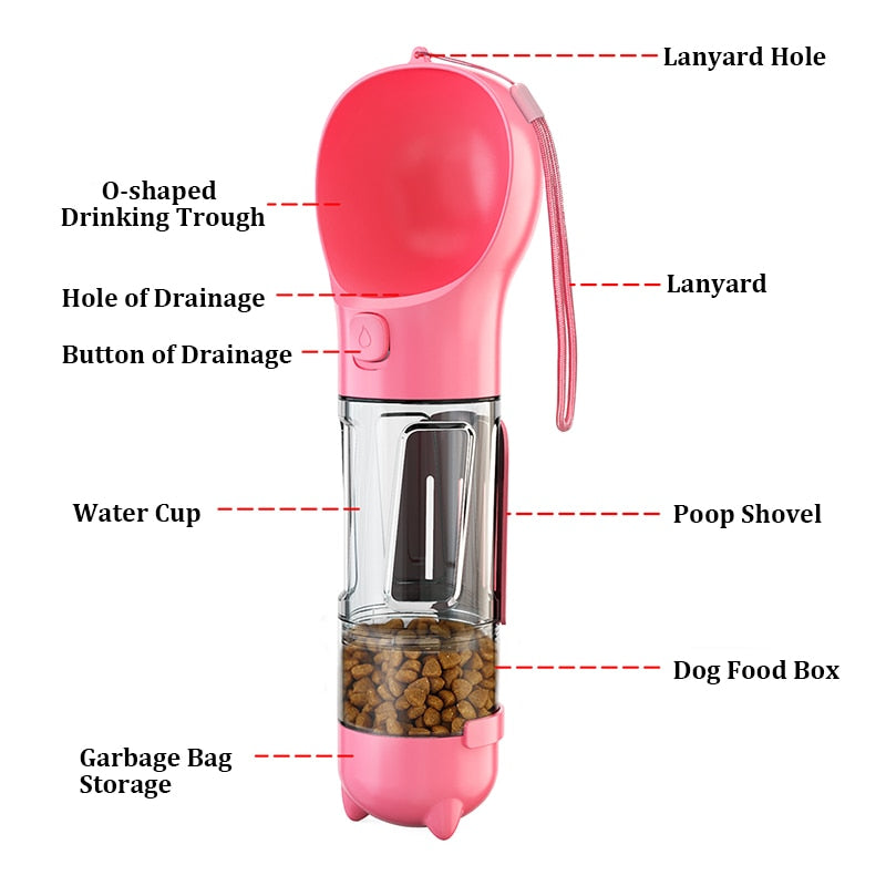 Portable Dog Water Bottle and Food Feeder - WaeW
