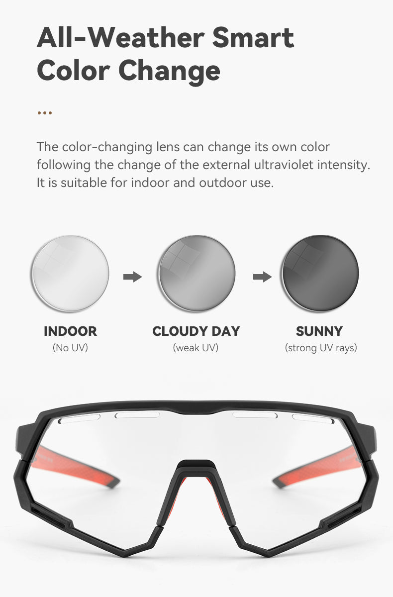 Polarized Cycling Glasses 2 Lens Photochromic Glasses Bike Glass - WaeW