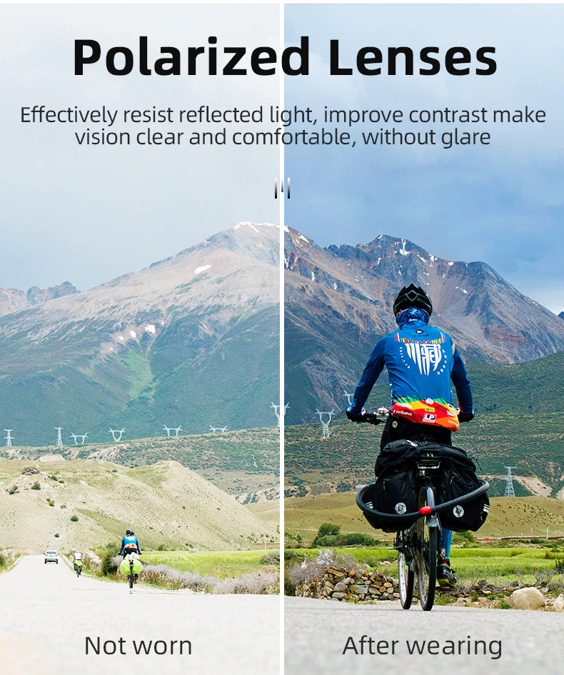 Polarized Cycling Glasses 2 Lens Photochromic Glasses Bike Glass - WaeW
