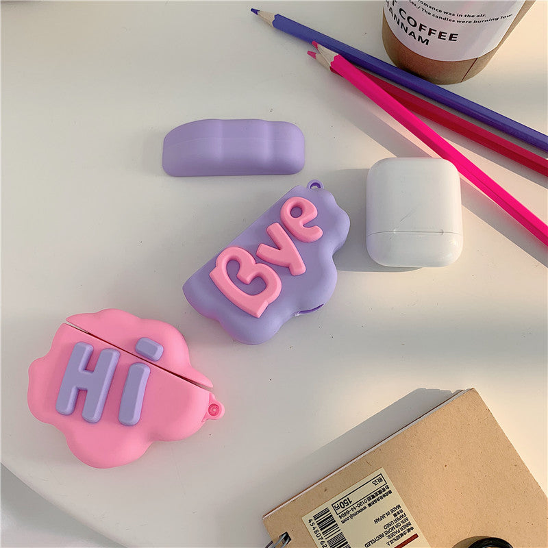 AirPod 2 Case 3D HI BYE Cloud Letter