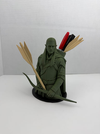 Legolas Pen Holder – Elf Archer Desk Organizer – Fantasy Arrow Quiver Pencil Holder – 3D Printed Desk Decor – Unique Fantasy Gift
