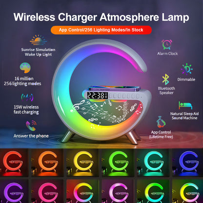 2023 New Intelligent LED Lamp Bluetooth Speaker Wireless Charger