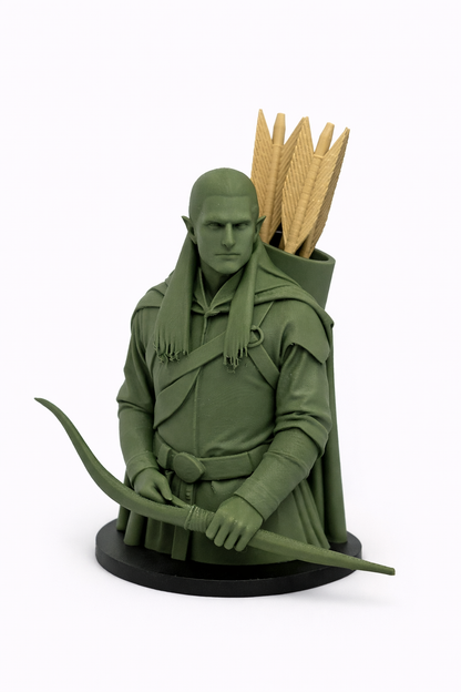 Legolas Pen Holder – Elf Archer Desk Organizer – Fantasy Arrow Quiver Pencil Holder – 3D Printed Desk Decor – Unique Fantasy Gift