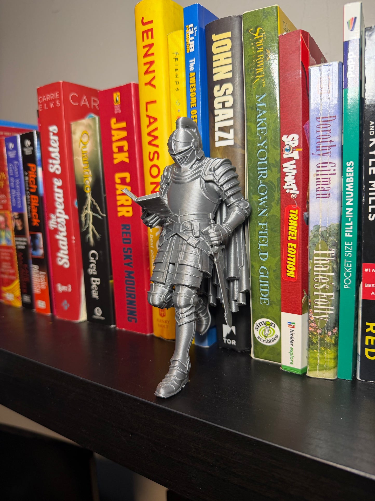 Medieval Knight Bookend –Fantasy Warrior Bookshelf Decor