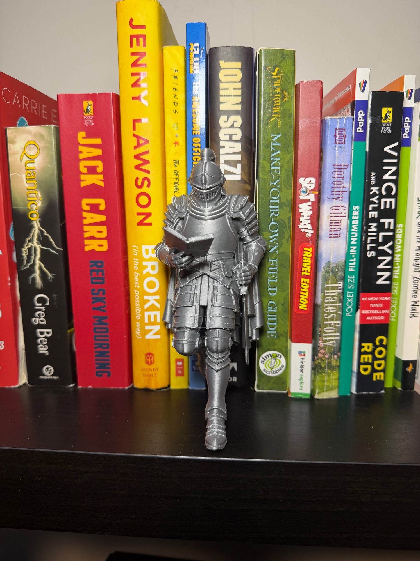 Medieval Knight Bookend –Fantasy Warrior Bookshelf Decor