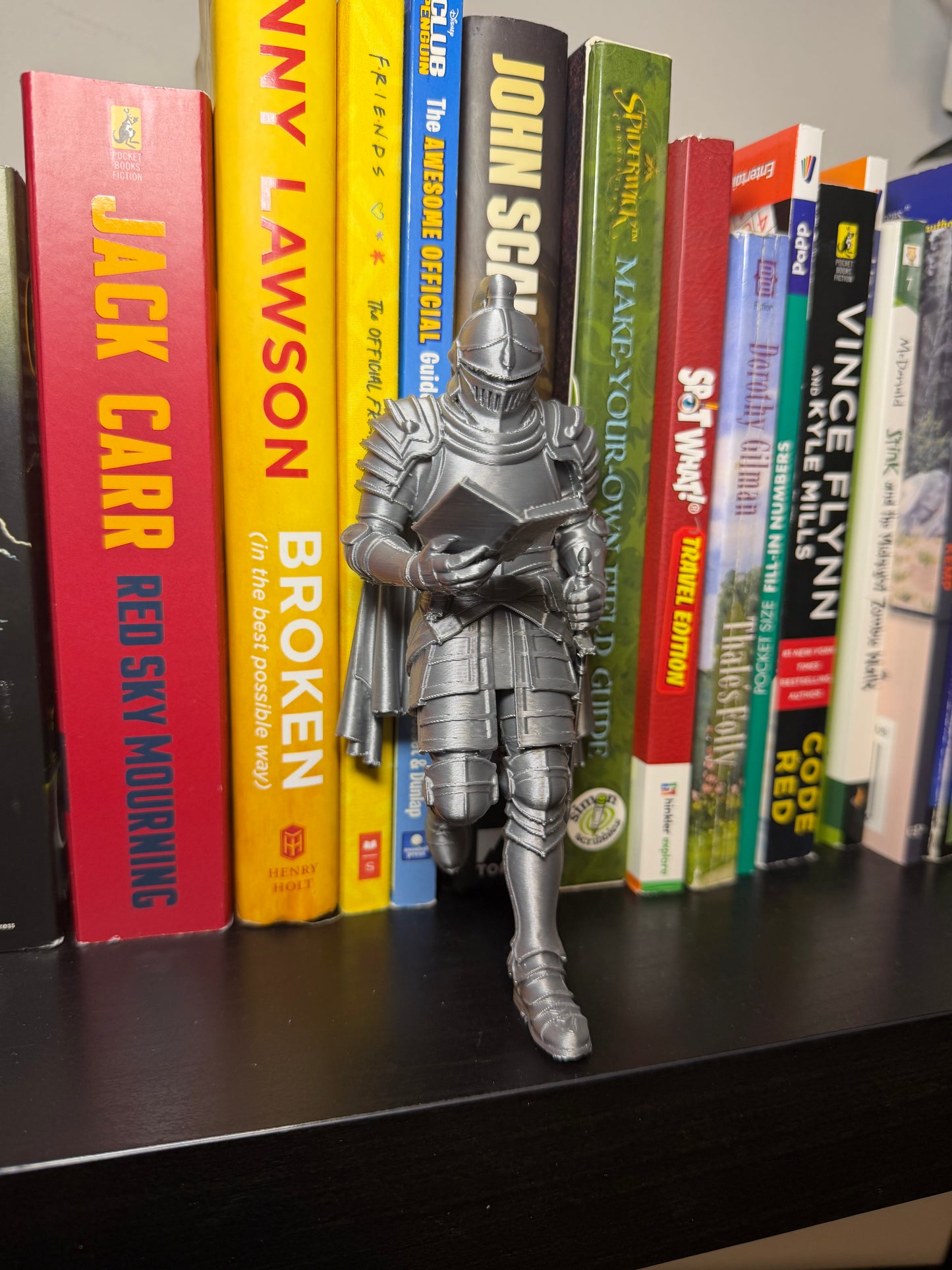 Medieval Knight Bookend –Fantasy Warrior Bookshelf Decor