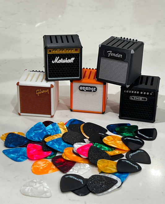 Amp Style Guitar Pick Holder – Mini Amplifier Pick Organizer for Desk & Studio | Music Lover Gift
