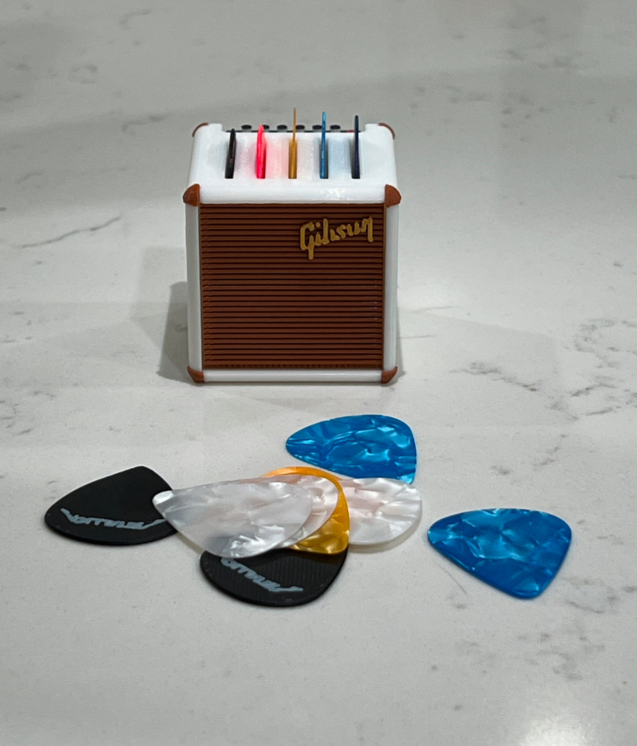 Amp Style Guitar Pick Holder – Mini Amplifier Pick Organizer for Desk & Studio | Music Lover Gift