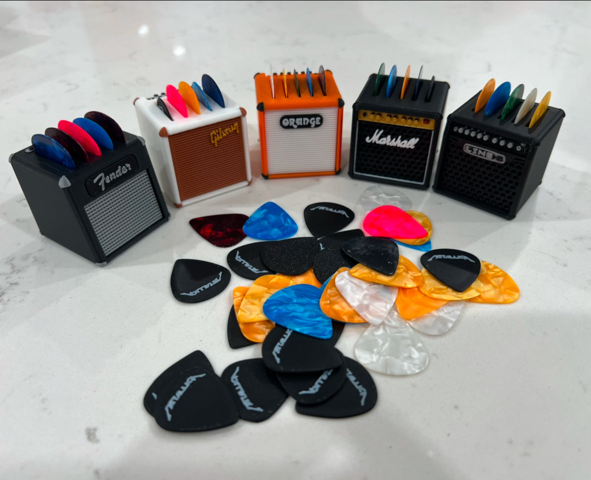 Amp Style Guitar Pick Holder – Mini Amplifier Pick Organizer for Desk & Studio | Music Lover Gift