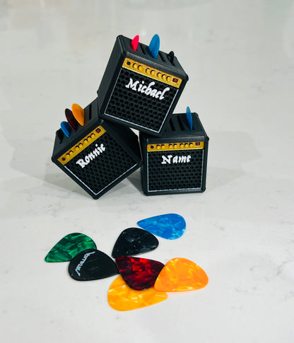 Custom Guitar Pick Holder – Personalized Amp Style Pick Organizer | Music Lover Gift & Desk Decor