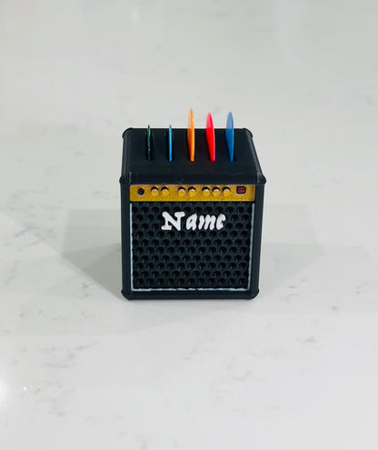 Custom Guitar Pick Holder – Personalized Amp Style Pick Organizer | Music Lover Gift & Desk Decor
