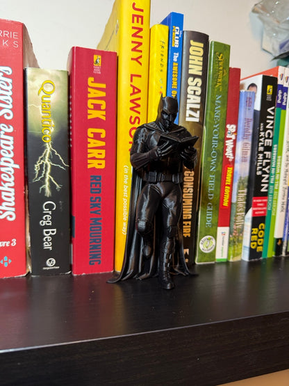 Super Steel Man, Bat Dark Knight Bookend – Vigilante Inspired Bookshelf Decor