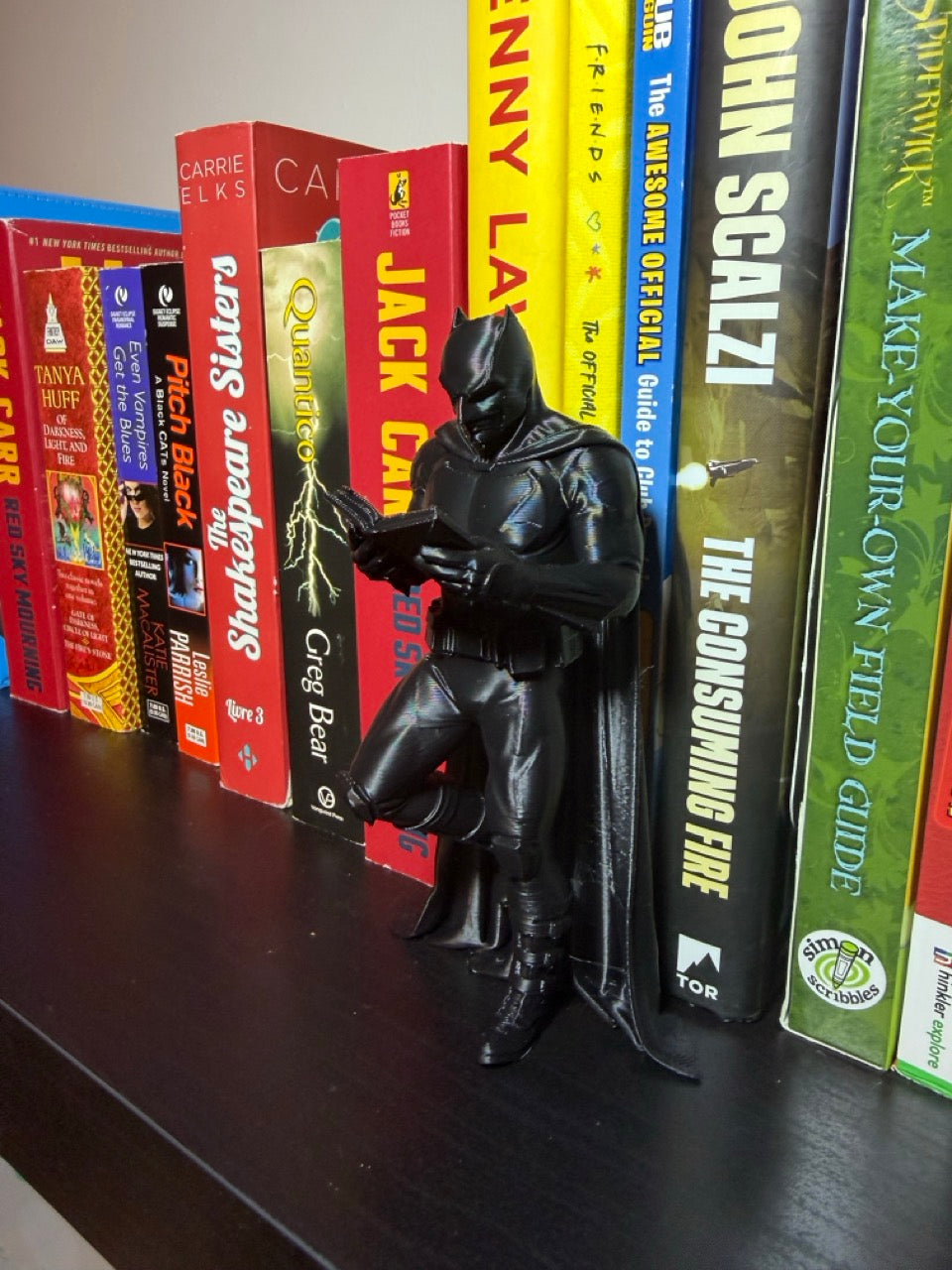 Super Steel Man, Bat Dark Knight Bookend – Vigilante Inspired Bookshelf Decor