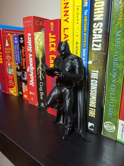 Super Steel Man, Bat Dark Knight Bookend – Vigilante Inspired Bookshelf Decor