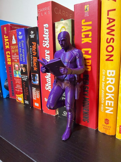 Super Steel Man, Bat Dark Knight Bookend – Vigilante Inspired Bookshelf Decor