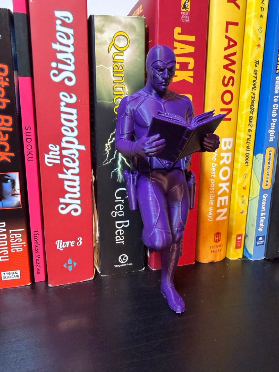 Super Steel Man, Bat Dark Knight Bookend – Vigilante Inspired Bookshelf Decor