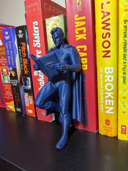 Super Steel Man, Bat Dark Knight Bookend – Vigilante Inspired Bookshelf Decor