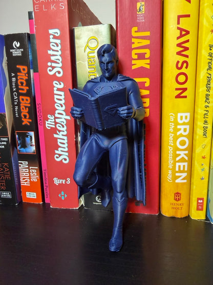Super Steel Man, Bat Dark Knight Bookend – Vigilante Inspired Bookshelf Decor