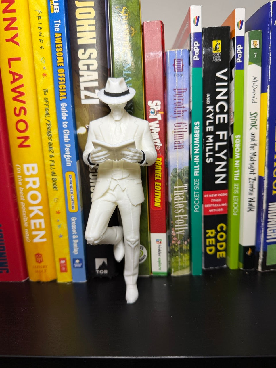 Skulduggery Skeleton Detective Bookend - Gothic Bookshelf Decor & Gift
