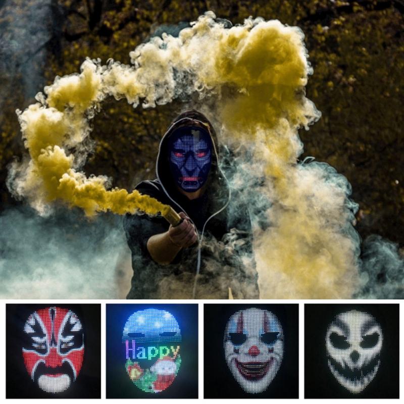 Bluetooth APP Control Smart LED Face Masks Programmable Change Face DIY