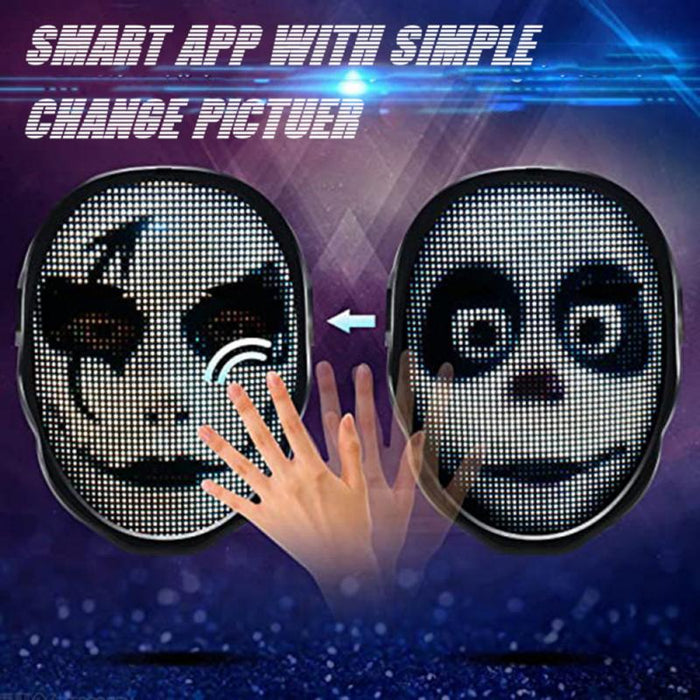 Bluetooth APP Control Smart LED Face Masks Programmable Change Face DIY