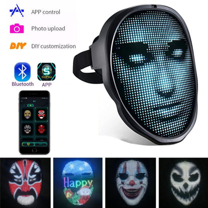 Bluetooth APP Control Smart LED Face Masks Programmable Change Face DIY