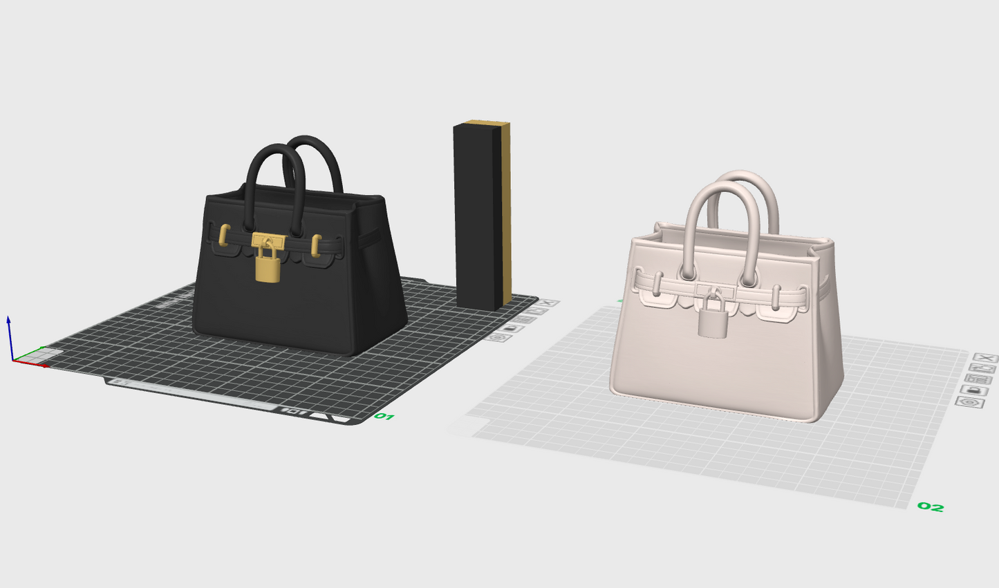 Luxury Handbag STL File – Designer Inspired Purse Decor – Digital Download
