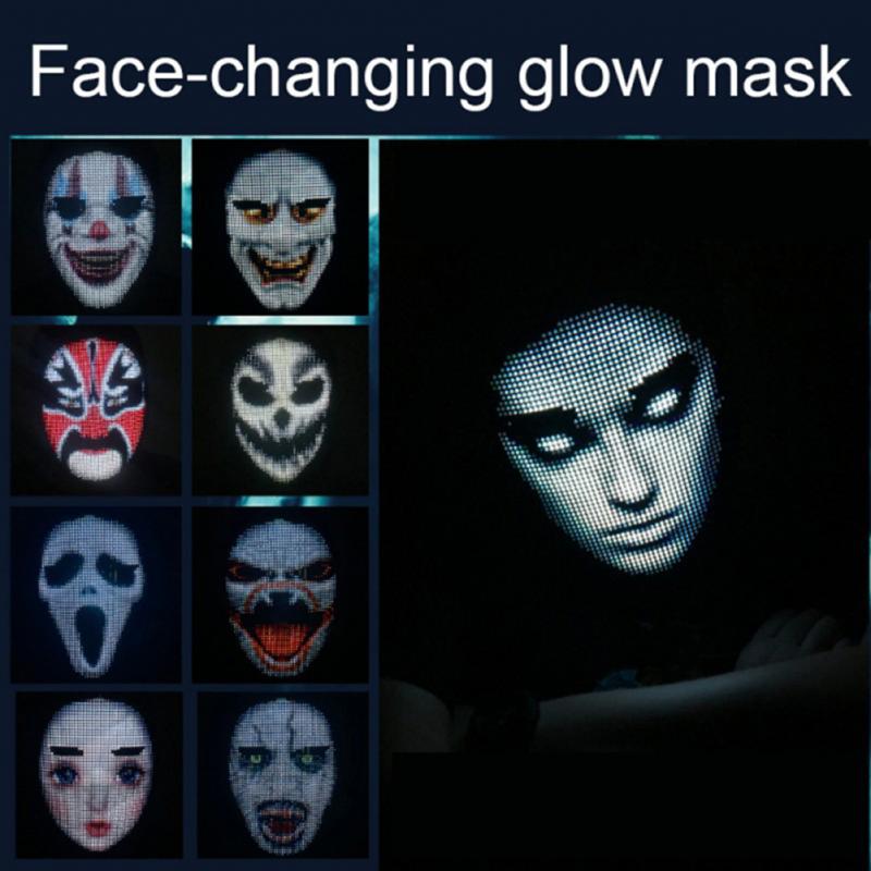 Bluetooth APP Control Smart LED Face Masks Programmable Change Face DIY