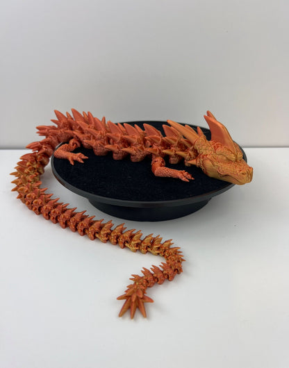 Custom 3D Printed Articulated Dragon Toy -  Orange Fantasy Creature Collectible - Fidget Toy