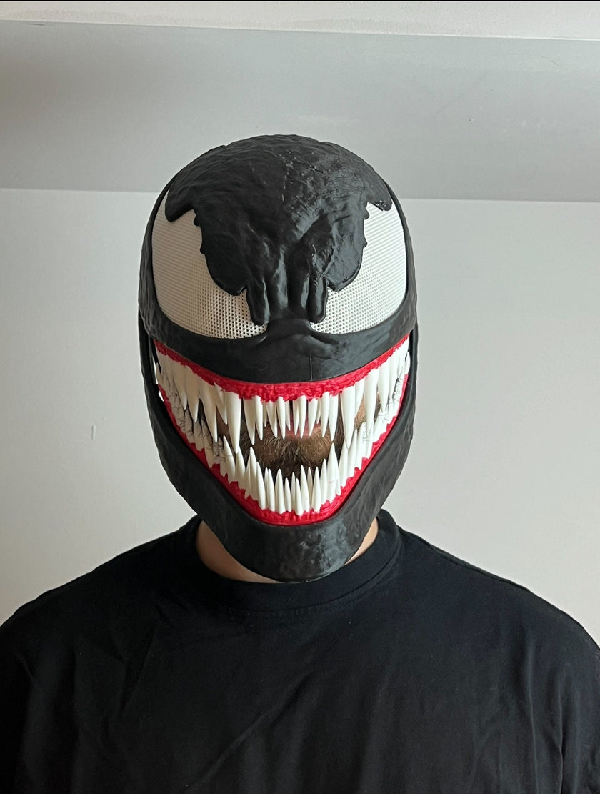 Ve-nom Mask with Moving Jaw - Full Face Cosplay Accessory - 3D printed Venm Helmet