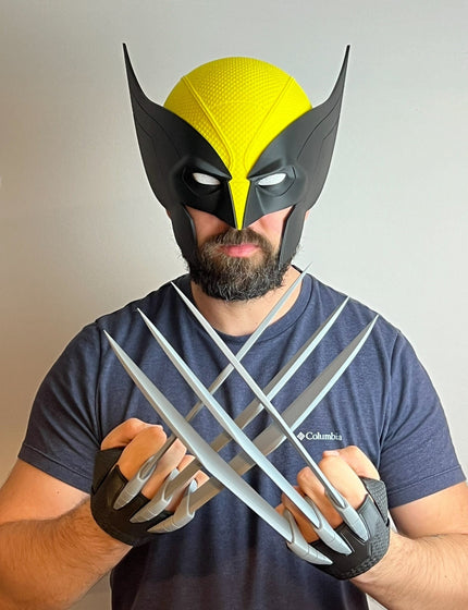 Wolwer-ine Mask and Claws Set (NO TARIFF) – Full Cosplay Accessory with Detachable Claws and Gloves