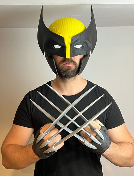 Wolwer-ine Mask and Claws Set – Full Cosplay Accessory with Detachable Claws and Gloves Set