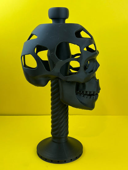 Skull Helmet and Mask Display Stand – Adjustable Skeleton Design for Helmets, Cosplay, and Masks