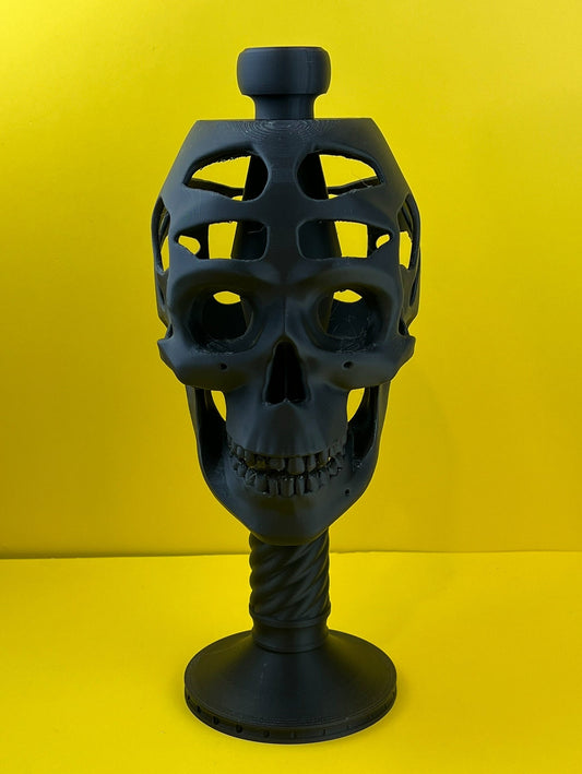 Skull Helmet and Mask Display Stand – Adjustable Skeleton Design for Helmets, Cosplay, and Masks