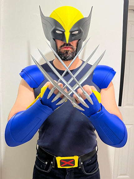 Wolver Variant Cosplay Set -Custom Mask, Claws, Arm Guards, Shoulder Pads , X-men Belt and Full Costume Accessories