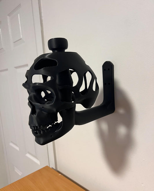 Wall-Mounted Skull Helmet Display Stand – Perfect for Motorcycle and Cosplay Helmets