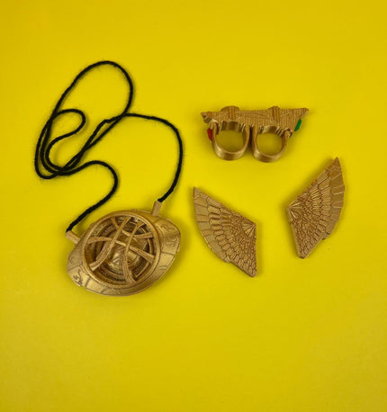 Dr. St-range Cosplay Set - Eye of Aga-motto, Cloak Brooc-hes & Sling Ring