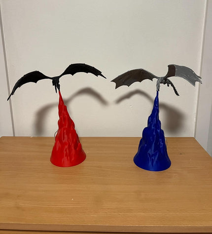 Dragon Fire Table Lamp – 3D Printed Fantasy Decor - Color-Changing